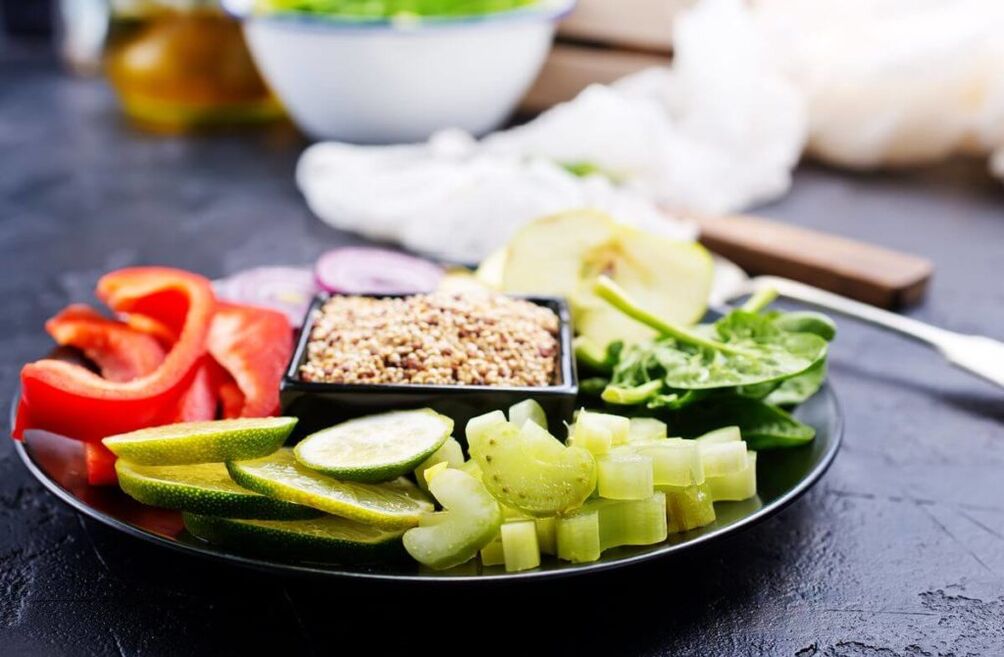 Verduras de trigo sarraceno en la dieta.